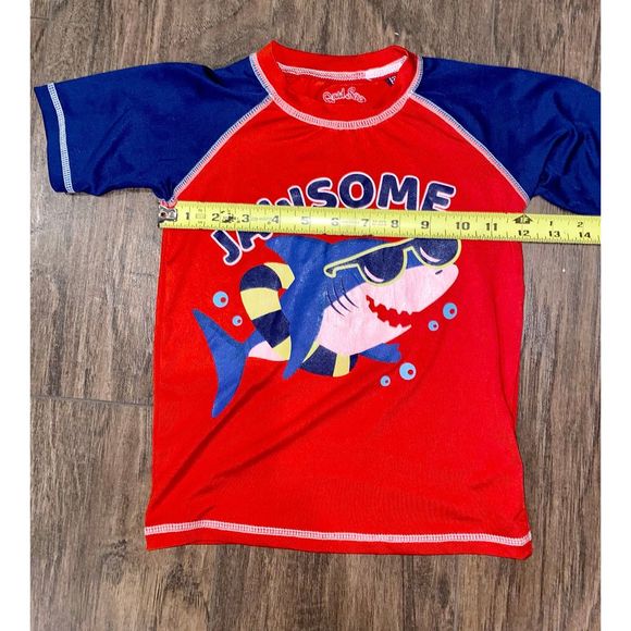 Toddler Boys Quad Seven of 2 Piece Swim Set 3T Swim Trunks and Rash Guard - Picture 9 of 12